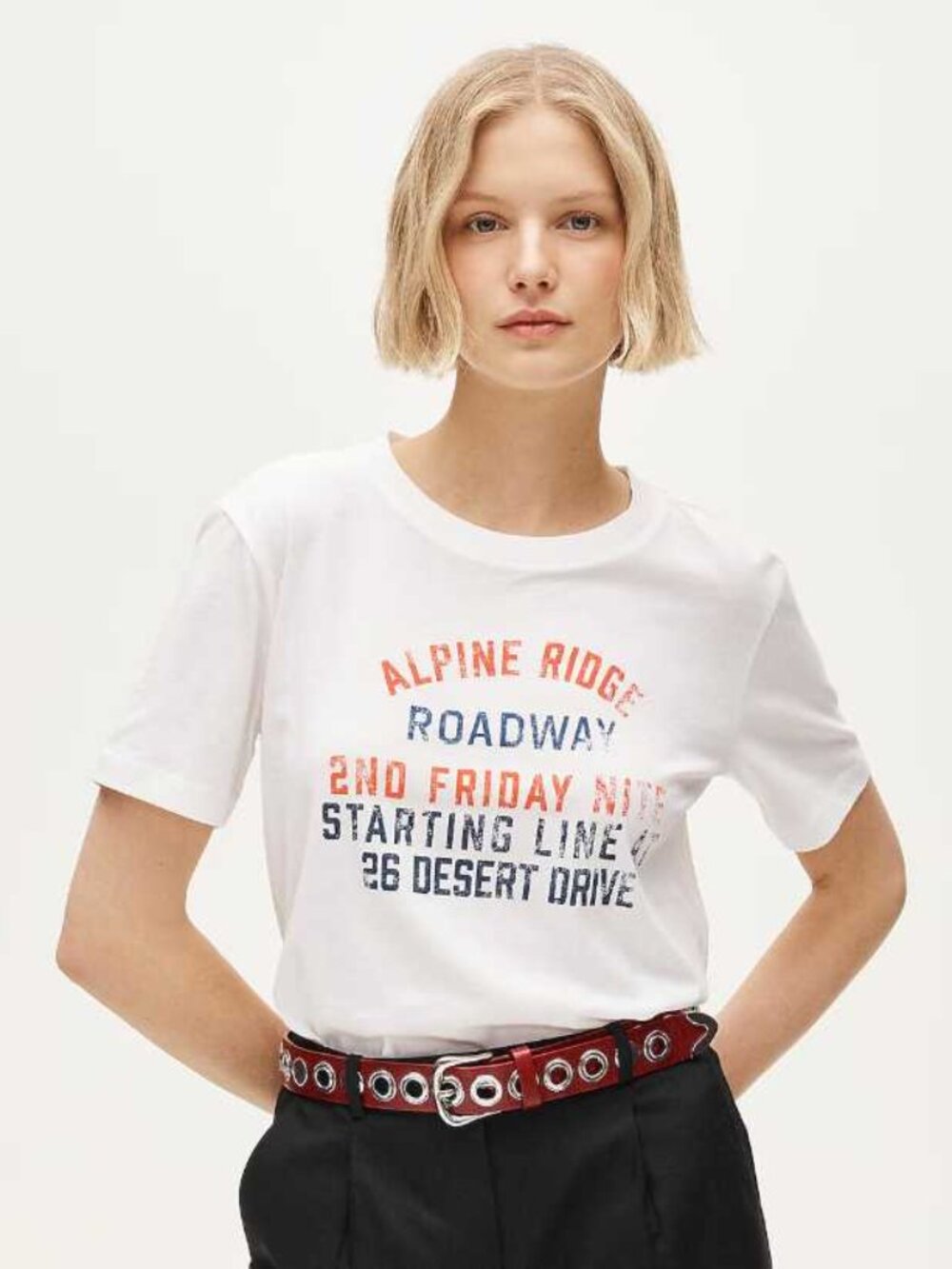 New S L J.Crew Alpine Ridge vintage jersey relaxed-fit Roadway graphic t-shirt